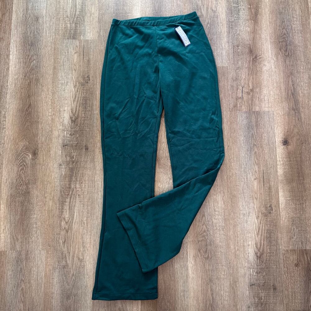 NWT Vtg 90s Willow Bay Sz M 10 12 Green Stretch Pants High Waist Deadstock Retro